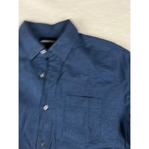 BONOBOS Mens Slim Fit Long Sleeve Button‎ Down Shirt Blue Size Large